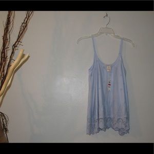 Baby blue lace tank top